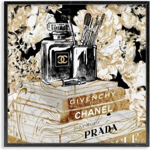 스투펠 인더스트리 글램 디자이너 액세서리 여성 패션 북 디테일 지웨이 리 월 아트 디자인 12 x 블랙