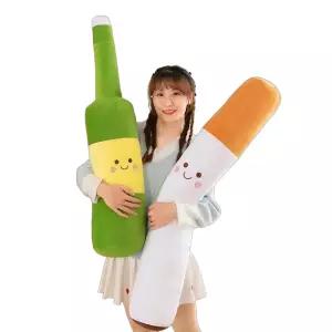 소주 맥주병 캐릭터 쿠션 인형 웃는 얼굴 향주머니 포함