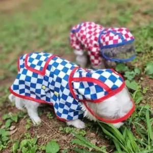 [반려] 반려견 우비 장마 강아지 판초 1P 비옷 방수 체크