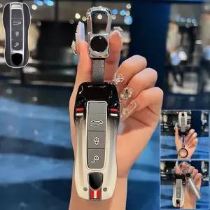 호환  포르쉐 카이엔 파나메라 타이칸 911 992용 A 아연 합금 실리콘 키 케이스 커버