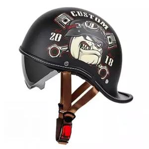 레트로 헬멧 클래식 바이크 반모 고글 페이스가드 포함 2XL 라이딩 안전모 빈티지 디자인