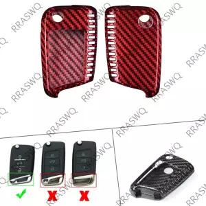 호환  폭스바겐 골프 7 스코다 시트용 카본 파이버 자동차 리모컨 키 케이스