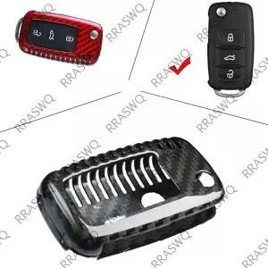 호환  폭스바겐 스코다 시트용 카본 파이버 자동차 리모컨 키 케이스