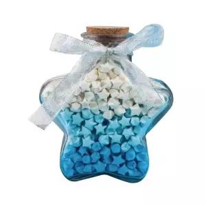 종이학 유리병 연인 투명 감성 기념일 코르크 소원병 종이별 펜타곤 장식