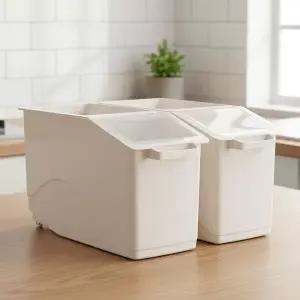 슬림형 쌀통 애견 사료통 시리얼 보관용기 18L 9kg 대용량 밀폐 용기