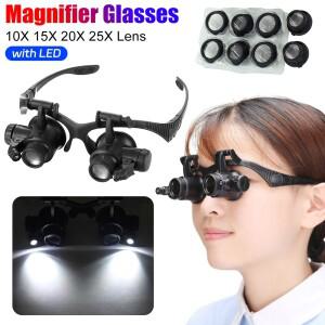 LED 확대경이 있는 시계 헤드 착용형 안경 10X 보석 세공 전문가용