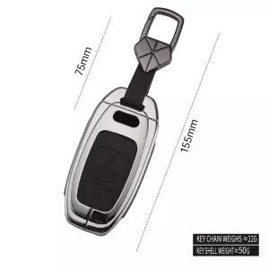 호환  2022 아우디 A6LA4LQ5A5A7A8Q7Q2LQ3A3용 아연 합금 키 폴브 커버 키체인이 포함된 고강도 금속 보호