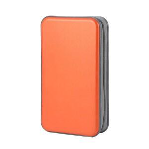 알라비스프 xx cd 케이스, 96 용량 주황색) 하드 보관 보호 휴대용 플라스틱 자동차 지갑 디스크 홀더 용량, (96 dvd 케이스 정리함 여행용 지퍼