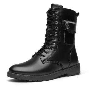 남자 패딩 부츠 워커 겨울 남성용 라이딩 첼시 밀리터리 오토바이 사냥 워