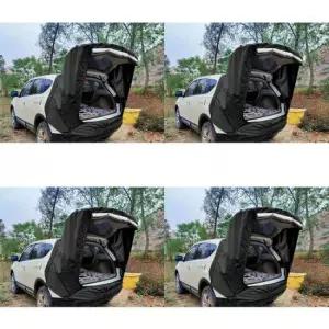 차량용텐트 차박 트렁크텐트 125x95x150cm 폴대형 블랙 차량도킹텐트