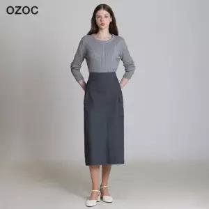 오조크 프론트 슬릿 뒷밴딩 스커트