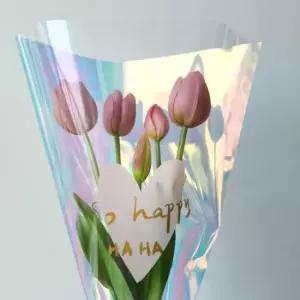 DIY 홀로그램 꽃 포장지 포장비닐 10장 대형 꽃다발용