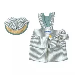 [반려] 옷 단가라 모자 S 원피스 세트 리본 블루 애견 드레스 강아지