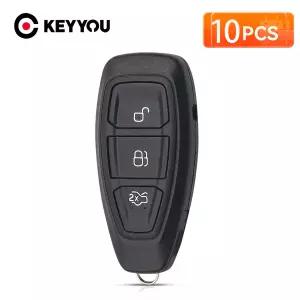 호환  KEYYOU 10Pcs 원격 자동차 키 쉘 교체 3BNT 포드 포커스 C-Max Mondeo Kuga Fiesta B-Max 우승 티타