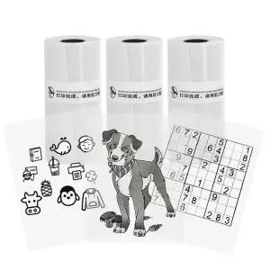 57mmx25mm 3롤 투명 자체 접착/흰색 감열지 일반 열전사 프린터 용지 포켓 ca용