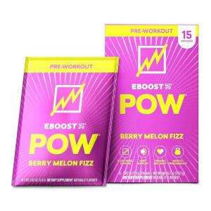 EBOST POW 내추럴 프리 운동 파우더 - 15팩, 베리 멜론 피즈 에너지 부스터 짐 보충제 남녀 음료 믹스 퍼포먼스, 관절 지원 글루텐