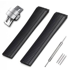 파텍 필립 아쿠아노트 5164A 5167A PP 실리콘 시계 밴드 액세서리용 CWYTTZQ 21mm 불소 고무 스트랩(블랙)