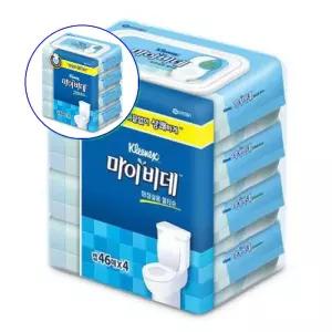 쌍문상회 지금 필요한 화장실 물티슈 크리넥스 마이비데 46매x4 캡형