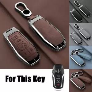 호환  링컨 MKX MKZ MKC용 A 아연 합금 가죽 자동차 리모컨 스마트 키 케이스 커버