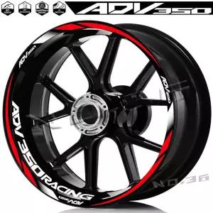오토바이 휠 스티커 림 허브 데칼 반사 스트라이프 테이프 액세서리 ADV 350 Adv350 2023 2022 2021 방수