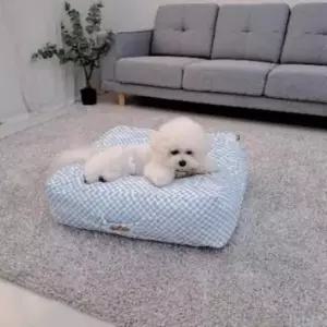 [반려] 강아지 쿠션 블루 개방석 펫방석 개침대
