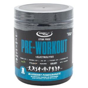파워 플레이, 전해질이 함유된 모든 천연 운동 전 파우더 - 스팀 프리, 자연 감미료 고성능, 펌프, 포커스 및 에너지를 고출력 적재 블루베리 석류, 30인분