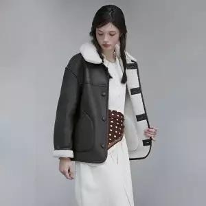 매장정품 PLASTIC ISLAND 플라스틱 아일랜드 플라스틱아일랜드 리버시블 뽀글이 무스탕 자켓 (PR4MJ082) 14