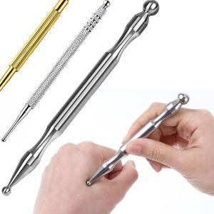 스테인리스 스틸 침술 펜 듀얼 헤드 눈 반사요법 도구 딥 티슈 마사지기 바디 경락 통증 완화 포인트