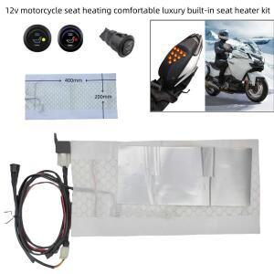 공용 12V 오토바이 카본 방수 시트 가열 패드 히터 라운드 스위치 높고 낮은 ATV E-BIKE