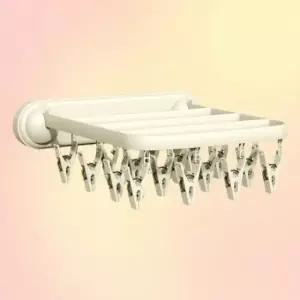 [SBD] 집게형 양말 무타공 벽부착 속옷 수납 세탁실 건조대