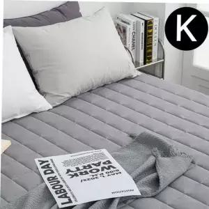 침대커버 샤이니 40수 순면 누빔 매트리스커버 킹K 그레이