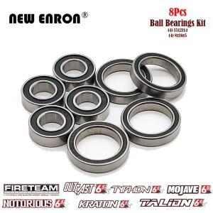 RC 자동차 Arrma 6S Outcast 악명 높은 Kraton Mojave Fireteam 용 사전 그리스 8Pcs 휠 허브 볼 베어링 키