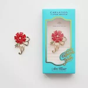 카네이션 브로치 스승의날 어버이날 선물 액세서리 카드 세트