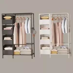 [생활] 선반형 드레스 스탠드 철제 파이프 행거 다용도 이동식 룸