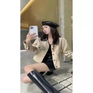 청 여자 빈티지 가을 자켓 재킷 코트 상의 ST3