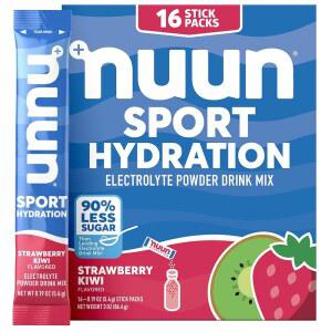 마그네슘, 칼슘, 칼륨, 염화물, 나트륨이 함유된 누운 스포츠 전해질 분말 패킷, 이동 중에도 사용할 수 있는 수분 딸기 키위 맛, 글루텐 프리 & 비건, 16회 1인분