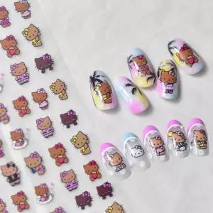 [에스에스_62]태닝키티 엠보 스티커 엠보네일스티커 3종