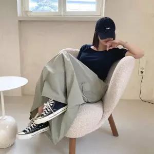 [하프클럽/]여성 나일론 고무줄 건빵 폴리 빅사이즈 치마