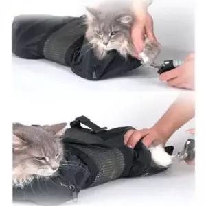 [반려] 고양이 목욕 가방 메쉬 애완동물 손질 발톱 정리 세트