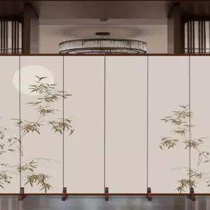 파티션 공간분리 식당 칸막이 화조도 전통 거실 차례