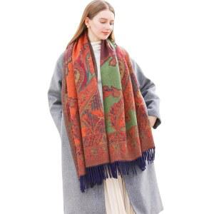 여성 빈티지 페이즐리를 위한 Wander Agio 따뜻한 패션 스카프 롱 숄 큰 담요 겨울