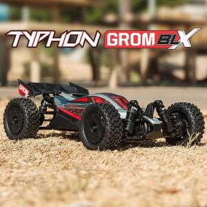 ARRMA 타이푼 1/14 스케일 RC 오프로드 레이싱 버기 2S 브러시리스 bldc 4WD 전동 무선 조종 취미용 모델