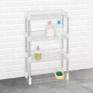 샤워실선반 욕조수납 틈새거치대 화장실스텐 H-다용도사각선반4단