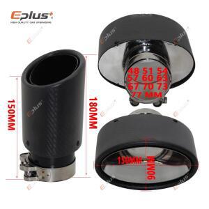 호환용 카 글로시 카본 파이버 머플러 팁 배기 파이프 노즐 장식 스테인레스 실버블랙 틸팅 오벌