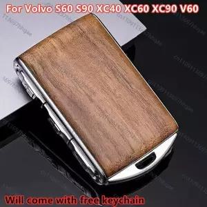 호환   S60 S90 XC40 XC60 XC90 V60용 나무 키 리모컨 케이스 쉘