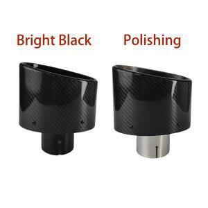 호환용 자동차 차량용 광택 유광 카본 머플러 팁 배기 파이프 깍지 장식 스테인레스 실버 타원형 좌측 우측