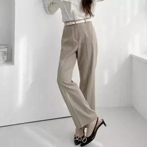 [옷자락]여자 커리어우먼 봄옷 9부 일자핏 스판 기본 슬랙스