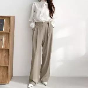 [옷자락]여자 비죠 투턱 맥시 와이드핏 봄옷 오피스룩 슬랙스