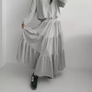 [옷자락]여자 봄옷 피크닉룩 플레어 캉캉 면 맥시 롱스커트