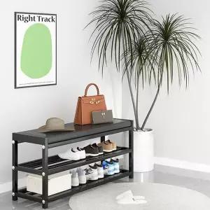[에스에스_63]철제 현관 신발장 수납장 벤치형 3단 75cm